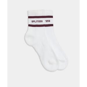 SPLITS59 Los Angels Pilates Grip Socks L/Xl Sizes 10-13 White/Cherry NWT